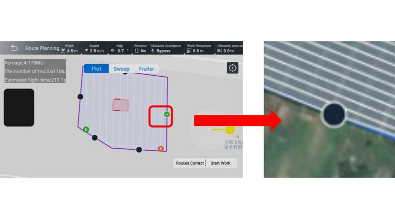 APP测绘地块并圈出障碍物,规划航线参数